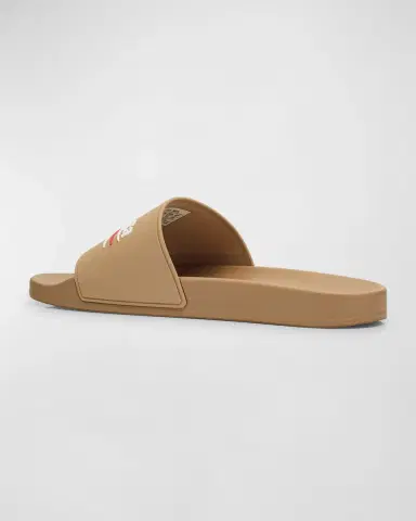 Balenciaga Men 's Rubber Logo Pool Slides | Thumbnail 3