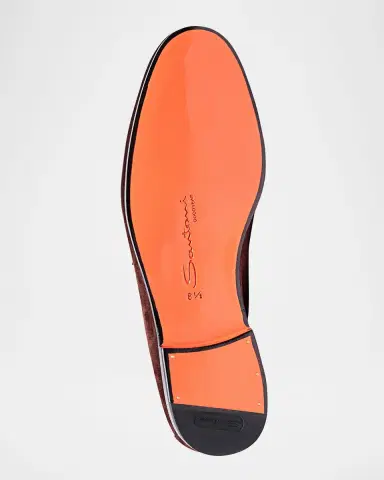 Santoni Men's Carlos Suede Penny Loafers | Thumbnail 6