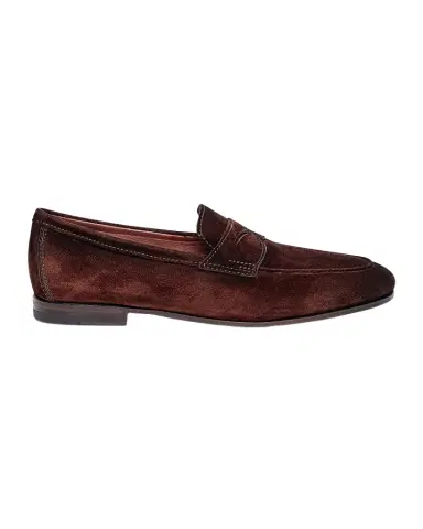 Santoni Men's Carlos Suede Penny Loafers | Thumbnail 1