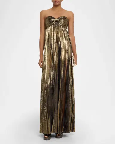 Retrofête Zoa Strapless Lamé Twisted-Bodice Gown | Thumbnail 2 Retrofête Zoa Strapless Lamé Twisted-Bodice Gown | Thumbnail 2