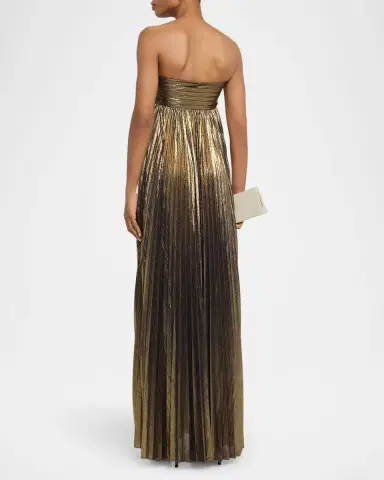 Retrofête Zoa Strapless Lamé Twisted-Bodice Gown | Thumbnail 3 Retrofête Zoa Strapless Lamé Twisted-Bodice Gown | Thumbnail 3
