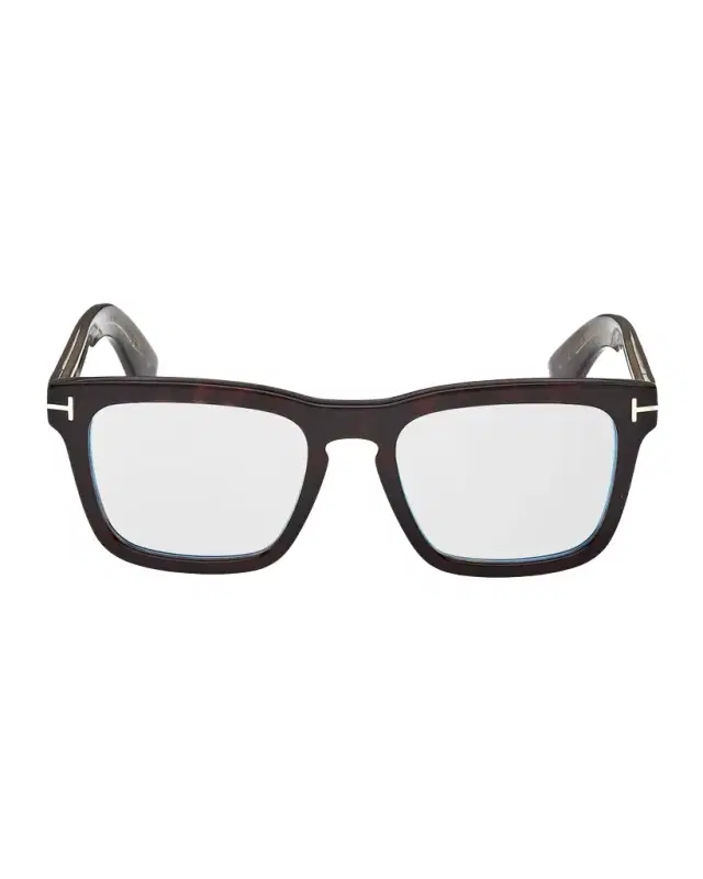 Men 's Icon Square Acetate Blue Block Optical Glasses with Clip-On Sunglasses