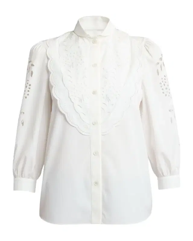 Broderie Anglaise Poplin Button-Down Shirt