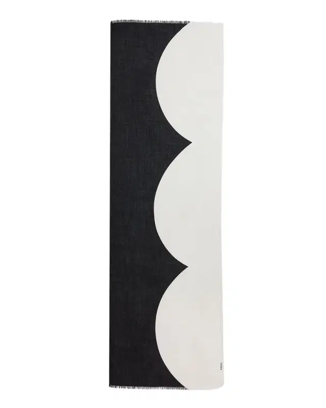 Akris Scalloped Cloud-Print Cashmere Scarf