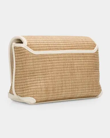 Akris Anouk Leather-Trim Raffia Clutch Bag | Thumbnail 2 Akris Anouk Leather-Trim Raffia Clutch Bag | Thumbnail 2