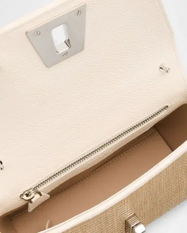 Akris Anouk Leather-Trim Raffia Clutch Bag | Thumbnail 3 Akris Anouk Leather-Trim Raffia Clutch Bag | Thumbnail 3