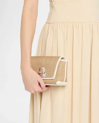 Akris Anouk Leather-Trim Raffia Clutch Bag | Thumbnail 5 Akris Anouk Leather-Trim Raffia Clutch Bag | Thumbnail 5