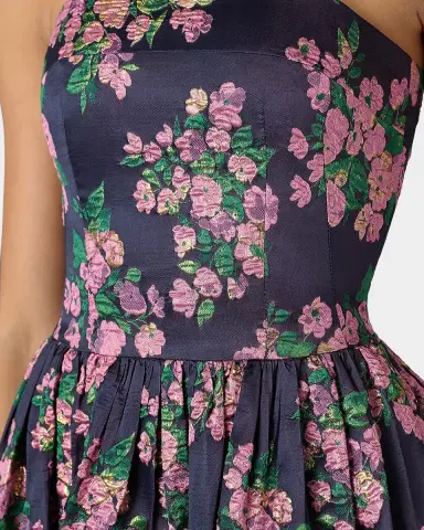 Shoshanna Dana Strapless Floral Jacquard Midi Dress | Thumbnail 5