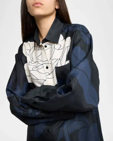 Victoria Beckham Floral-Print Pajama Shirt | Thumbnail 5