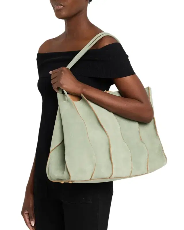 Ulla Johnson Adria Large Wavy Suede Tote Bag