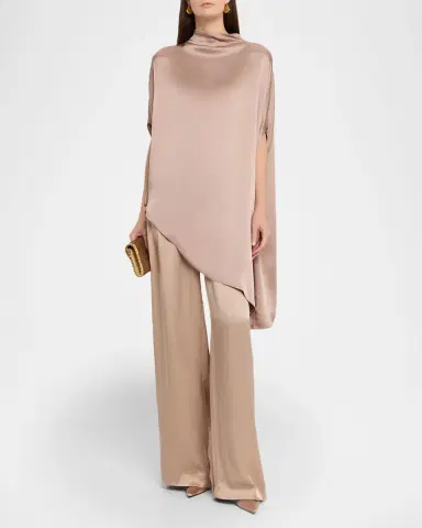 Lapointe Pleated Satin Pants | Thumbnail 2