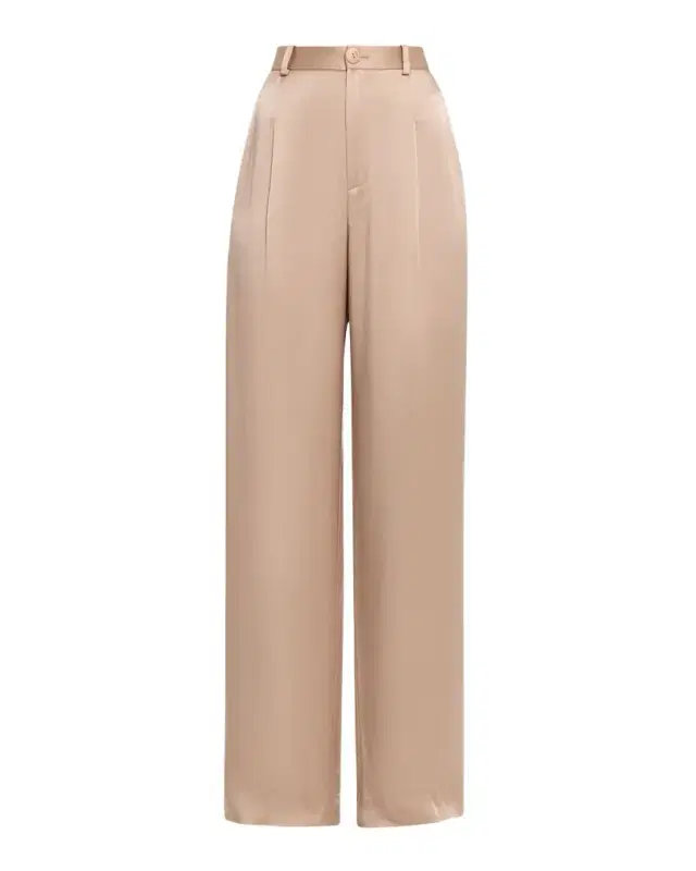 LAPOINTE Pleated Satin Pants