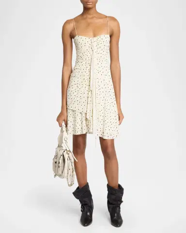Isabel Marant Gemma Polka-Dot Draped Mini Dress | Thumbnail 2