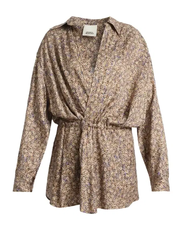 Harmony Floral-Print Silk-Blend Mini Shirtdress