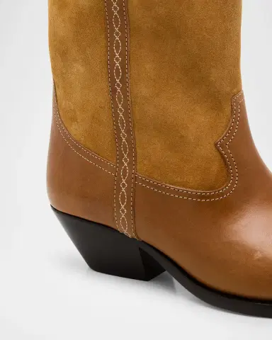 Isabel Marant Deurto Suede & Leather Cowboy Boots | Thumbnail 4 Isabel Marant Deurto Suede & Leather Cowboy Boots | Thumbnail 4
