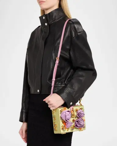 Dolce & Gabbana Crystal & Rosette Satin Box Top-Handle Bag | Thumbnail 2 Dolce & Gabbana Crystal & Rosette Satin Box Top-Handle Bag | Thumbnail 2