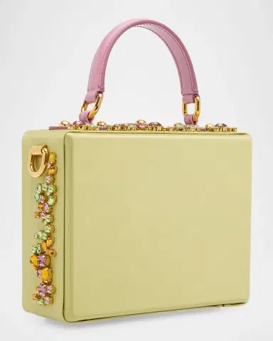 Dolce & Gabbana Crystal & Rosette Satin Box Top-Handle Bag | Thumbnail 3 Dolce & Gabbana Crystal & Rosette Satin Box Top-Handle Bag | Thumbnail 3
