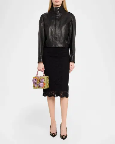 Dolce & Gabbana Crystal & Rosette Satin Box Top-Handle Bag | Thumbnail 6 Dolce & Gabbana Crystal & Rosette Satin Box Top-Handle Bag | Thumbnail 6