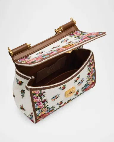 Dolce & Gabbana Sicily Woven Floral-Embroidered Top-Handle Bag | Thumbnail 3 Dolce & Gabbana Sicily Woven Floral-Embroidered Top-Handle Bag | Thumbnail 3