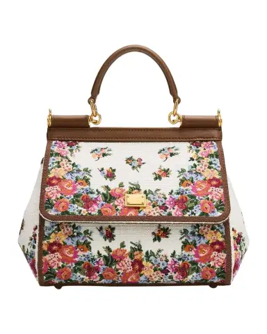 Dolce & Gabbana Sicily Woven Floral-Embroidered Top-Handle Bag | Thumbnail 1 Dolce & Gabbana Sicily Woven Floral-Embroidered Top-Handle Bag | Thumbnail 1