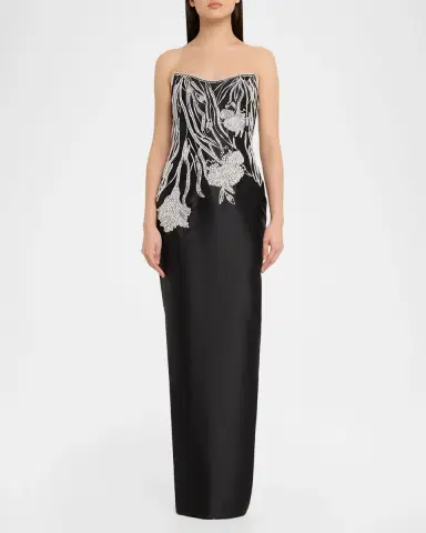 Pamella Roland Embellished Mikado Silk Strapless Gown | Thumbnail 2 Pamella Roland Embellished Mikado Silk Strapless Gown | Thumbnail 2