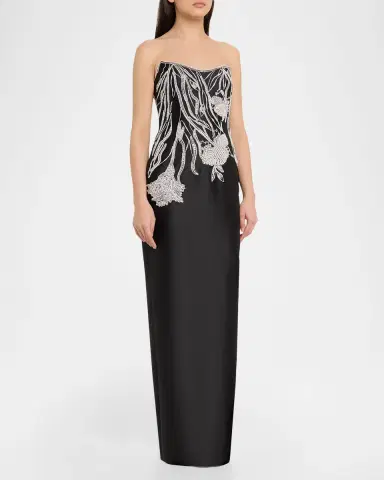 Pamella Roland Embellished Mikado Silk Strapless Gown | Thumbnail 4 Pamella Roland Embellished Mikado Silk Strapless Gown | Thumbnail 4