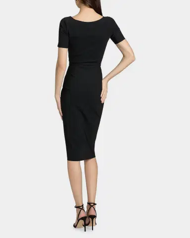 Chiara Boni La Petite Robe Bahir Belted Square-Neck Midi Sheath Dress | Thumbnail 3