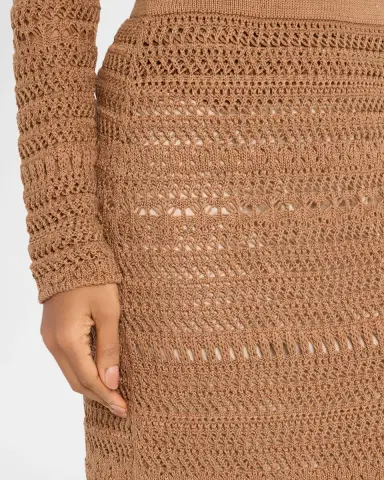 FABIANA FILIPPI Straight Open-Stitch Sequin Knit Midi Skirt | Thumbnail 5