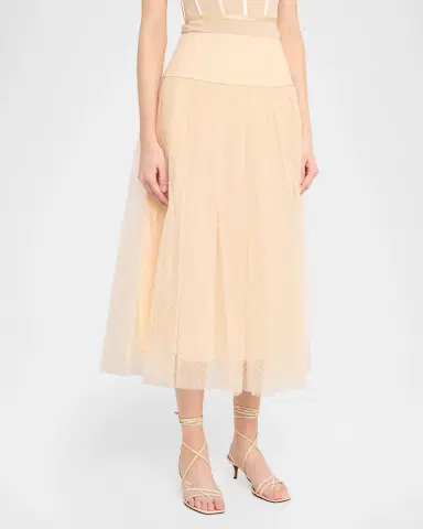 Zimmermann Tulle Dot Midi Skirt | Thumbnail 4 Zimmermann Tulle Dot Midi Skirt | Thumbnail 4