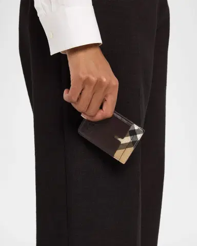 Burberry Men's Pop Check MagSafe Leather Card Case | Thumbnail 2 Burberry Men's Pop Check MagSafe Leather Card Case | Thumbnail 2