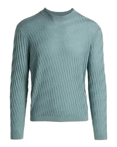 Emporio Armani Men's Wool Tonal Jacquard Crewneck Sweater | Thumbnail 1
