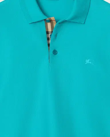 Burberry Men's Check-Placket Slim Fit Cotton Polo Shirt | Thumbnail 8