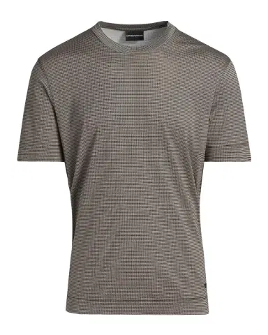Emporio Armani Men's Lyocell and Cotton Micro-Pattern Crewneck T-Shirt | Thumbnail 1 Emporio Armani Men's Lyocell and Cotton Micro-Pattern Crewneck T-Shirt | Thumbnail 1