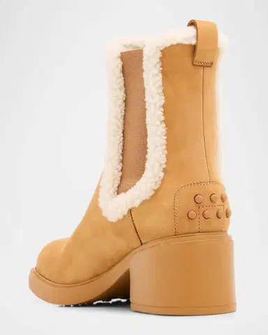 Tod's Gomma Shearling-Lined Suede Chelsea Boots | Thumbnail 4