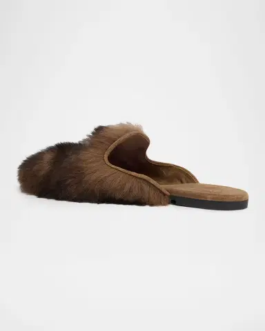 Dolce & Gabbana Logo Tag Shearling Mules | Thumbnail 4 Dolce & Gabbana Logo Tag Shearling Mules | Thumbnail 4