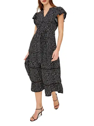 Rails Women's Gia Floral Self-Tie Midi-Dress - Mini Chain Daisies | Thumbnail 3