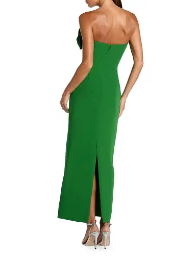 Mac Duggal Women's 3D Rose-Appliquéd Crepe Strapless Gown - Spring Green Petite 8 | Thumbnail 2