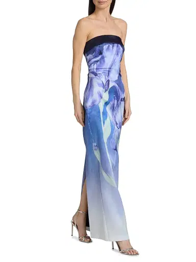 THEIA Women's Cyrilla Floral Strapless Column Gown | Thumbnail 2 THEIA Women's Cyrilla Floral Strapless Column Gown | Thumbnail 2