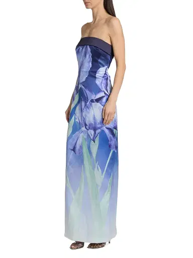 THEIA Women's Cyrilla Floral Strapless Column Gown | Thumbnail 4 THEIA Women's Cyrilla Floral Strapless Column Gown | Thumbnail 4