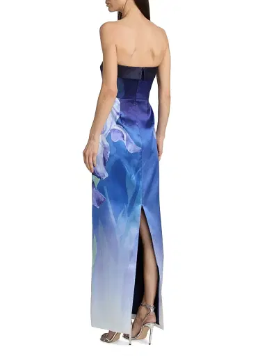 THEIA Women's Cyrilla Floral Strapless Column Gown | Thumbnail 5 THEIA Women's Cyrilla Floral Strapless Column Gown | Thumbnail 5