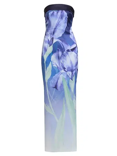 THEIA Women's Cyrilla Floral Strapless Column Gown | Thumbnail 1 THEIA Women's Cyrilla Floral Strapless Column Gown | Thumbnail 1