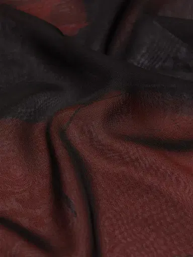 Givenchy Men's Double Layered Square Scarf in Silk Georgette with Surreslist Print - Red | Thumbnail 3