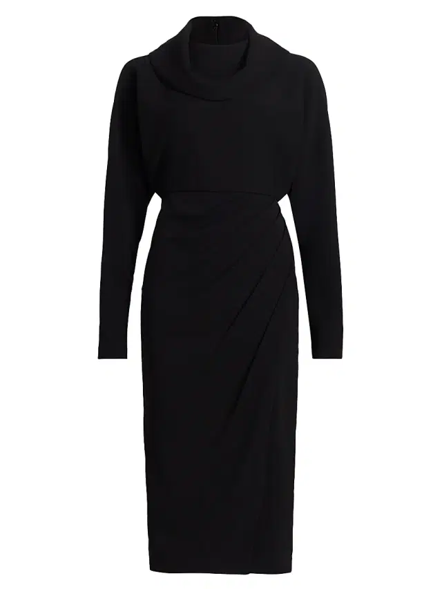 Badgley Mischka Women's Stretch Draped Cocktail Dress - Black