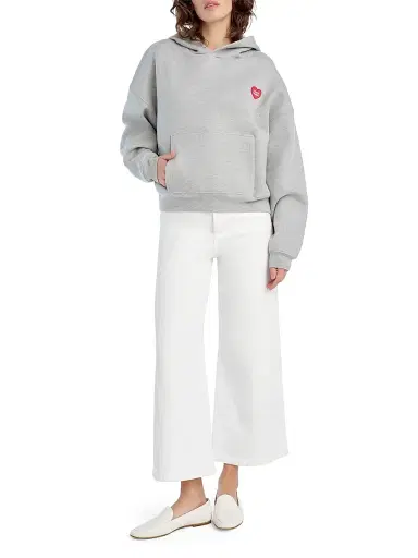 Favorite Daughter Women's Logo Oversized Hoodie - Heather Grey - Size Medium | Thumbnail 2