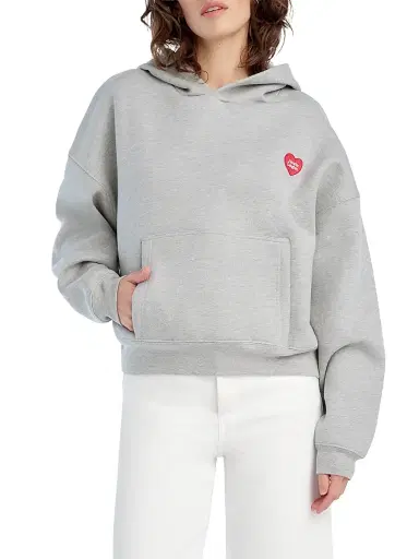 Favorite Daughter Women's Logo Oversized Hoodie - Heather Grey - Size Medium | Thumbnail 4