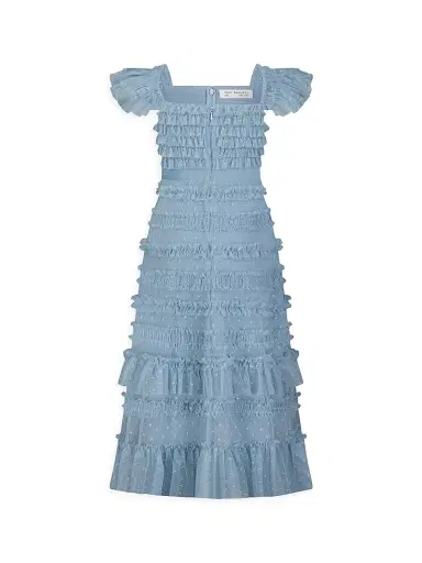 Mac Duggal Little Girl's & Girl's Ruffle Velvet-Trimmed Gown - French Blue | Thumbnail 2