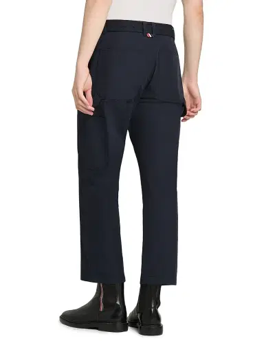 Thom Browne Men's Belted Cotton Cropped Carpenter Pants - Navy | Thumbnail 5