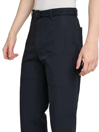 Thom Browne Men's Belted Cotton Cropped Carpenter Pants - Navy | Thumbnail 6