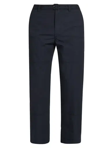 Thom Browne Men's Belted Cotton Cropped Carpenter Pants - Navy | Thumbnail 1