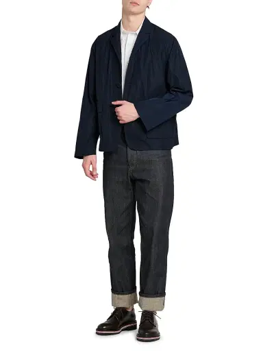 Thom Browne Men's Engineered 4 Bar Classic Loopback Jersey Zip-Front Hoodie - Navy - Size XXL | Thumbnail 2 Thom Browne Men's Engineered 4 Bar Classic Loopback Jersey Zip-Front Hoodie - Navy - Size XXL | Thumbnail 2